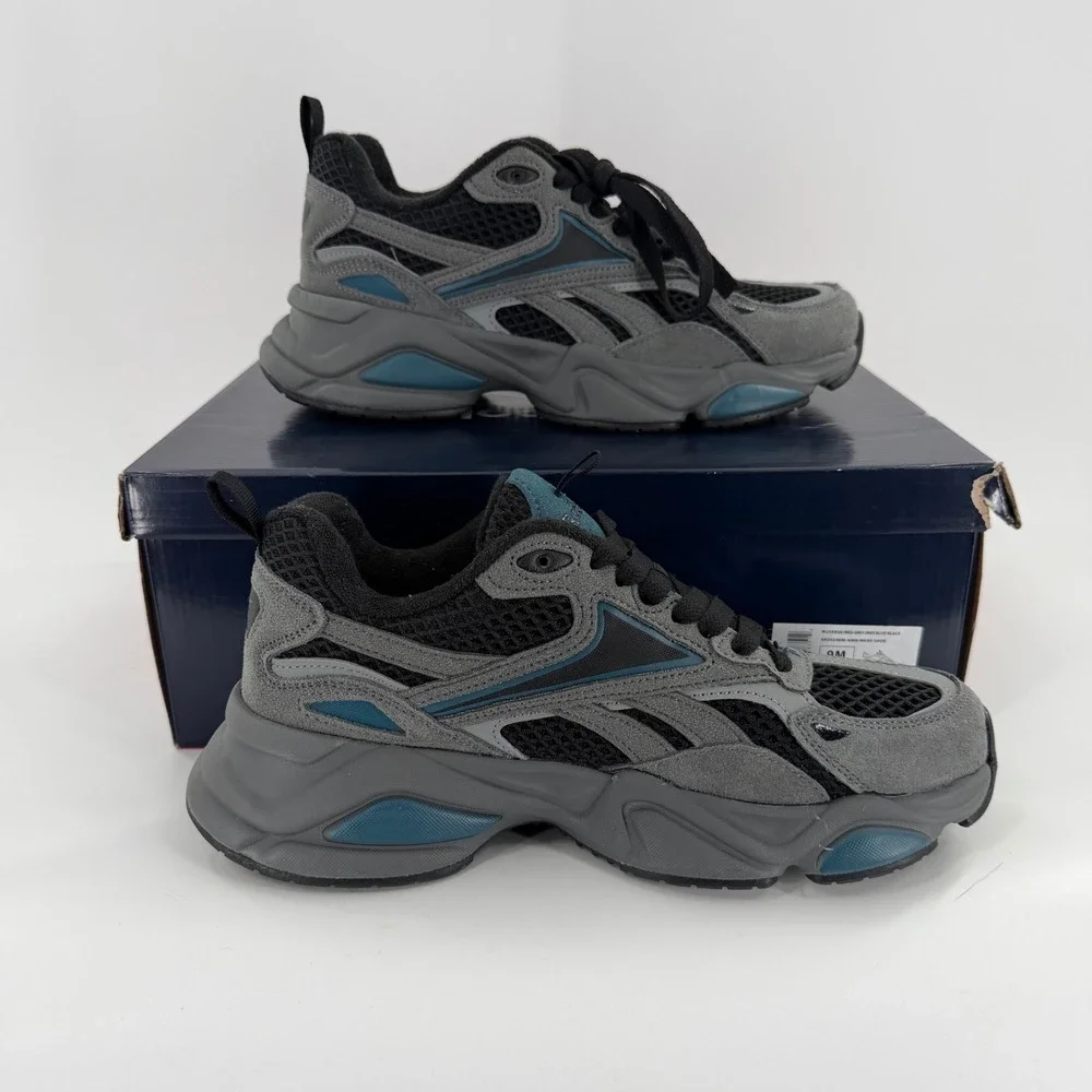 Reebok M Charge Mens Sneakers Med Grey‎ Blue Black AR30246M-NMB Size 9M